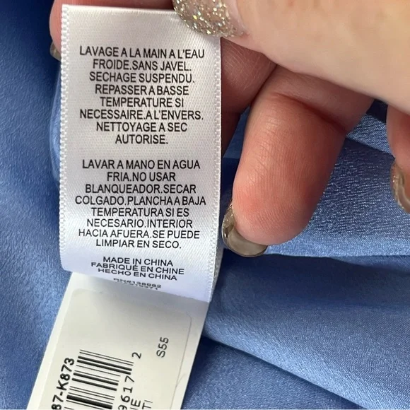 Dress the Population Melanie Sky Blue Multi Womens Size XXL Floral Appliqué NEW